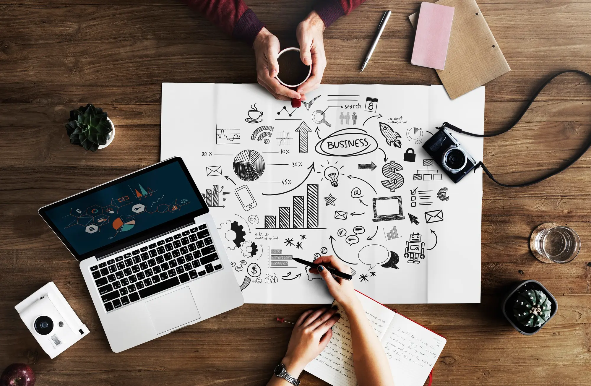 laptop screen with social media marketing and management of a freelance digital marketer in malappuram